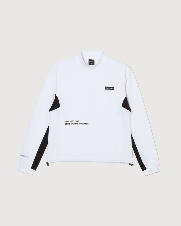 TC LOGO L/S MOCK NECK SHIRTS WHITE