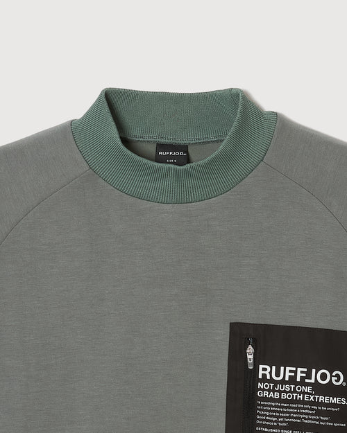 TC RAGLAN SLEEVES MOCK NECK SHIRTS SMOKE BLUE