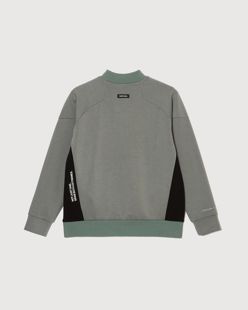 TC RAGLAN SLEEVES MOCK NECK SHIRTS SMOKE BLUE