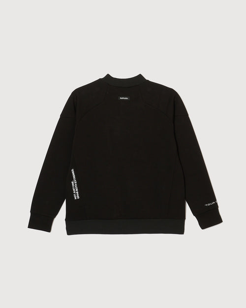 TC RAGLAN SLEEVES MOCK NECK SHIRTS BLACK