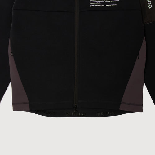 TC BICOLOR STRETCH HOODIE JACKET BLACK