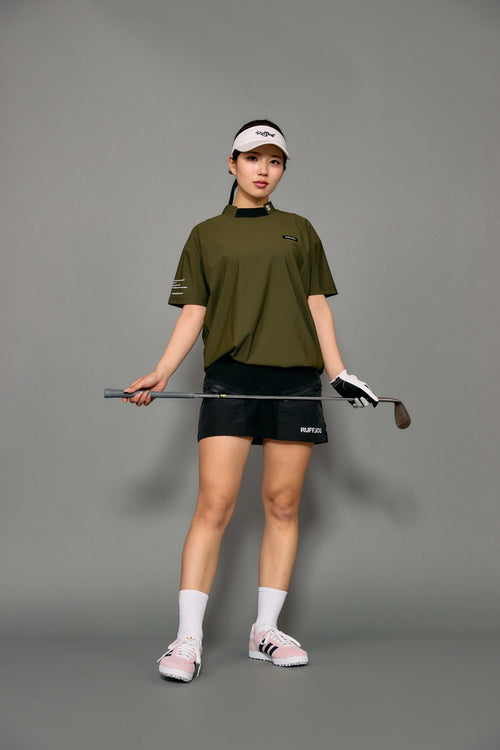 WM COOL FLEX BACK LINE LOGO MOCK NECK SHIRTS