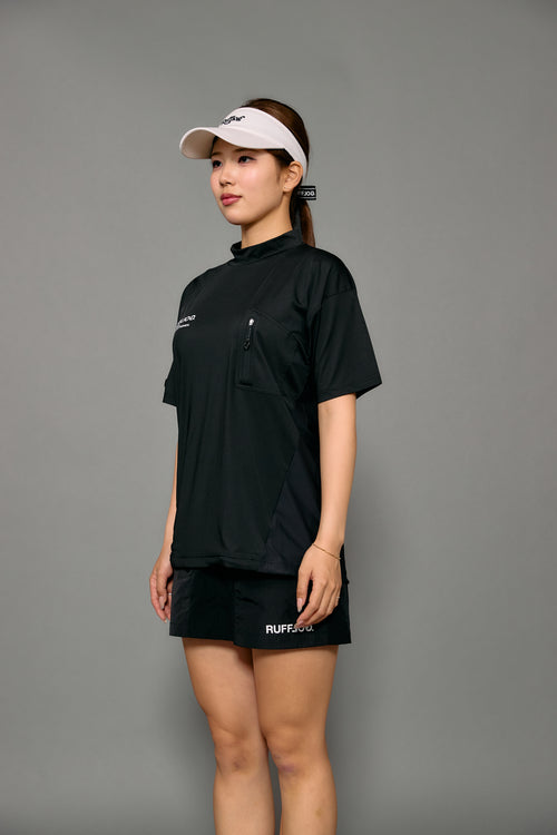 WM BACK MESH & TECH POCKET MOCK NECK SHIRTS