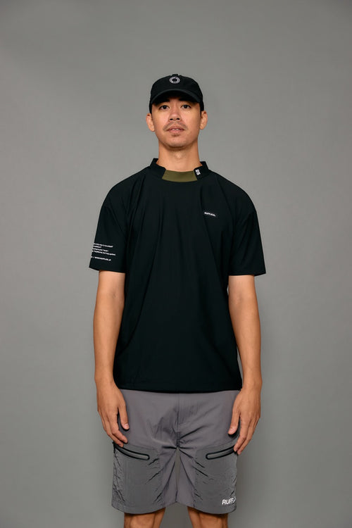 COOL FLEX BACK LINE LOGO MOCK NECK SHIRTS