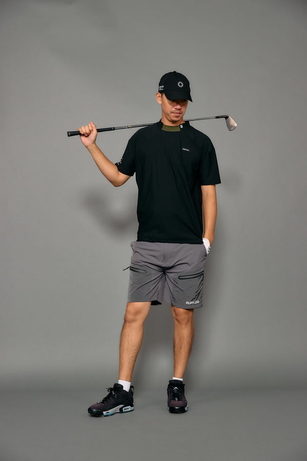 COOL FLEX BACK LINE LOGO MOCK NECK SHIRTS
