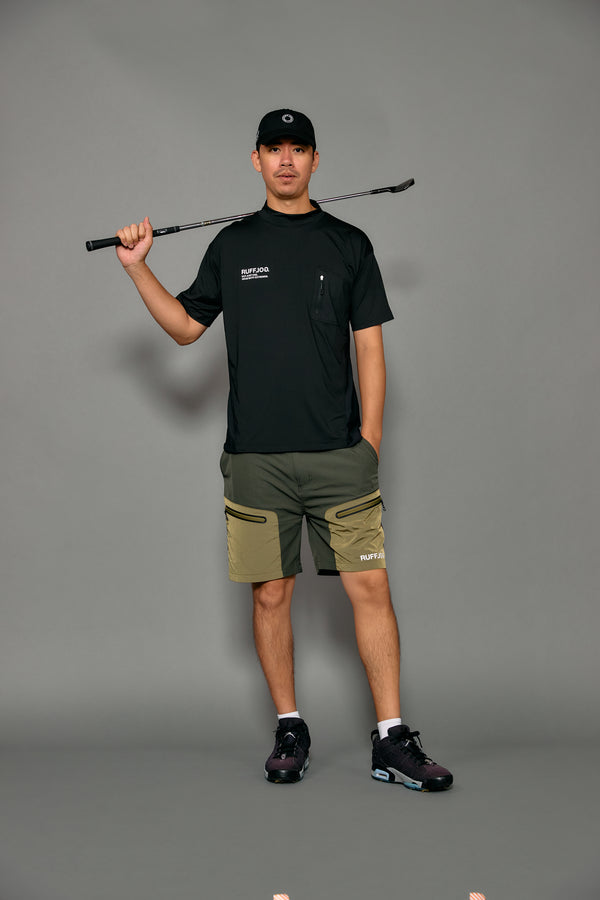 BACK MESH & TECH POCKET MOCK NECK SHIRTS