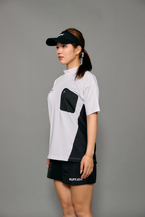 WM BACK MESH & TECH POCKET MOCK NECK SHIRTS