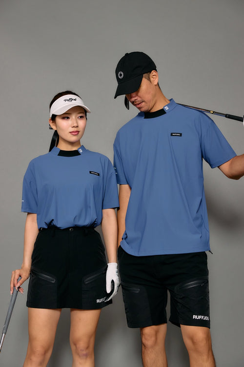 COOL FLEX BACK LINE LOGO MOCK NECK SHIRTS