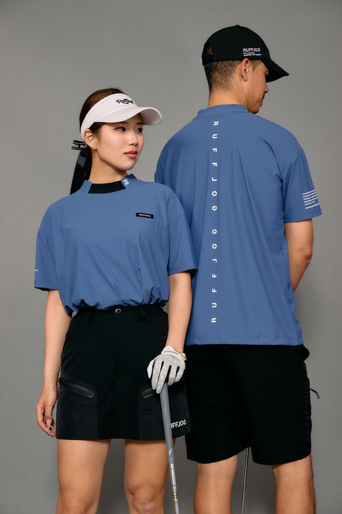 COOL FLEX BACK LINE LOGO MOCK NECK SHIRTS