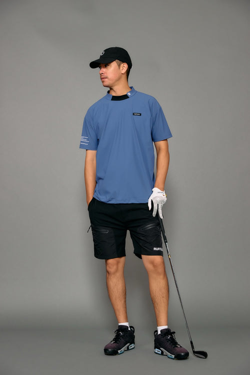 COOL FLEX BACK LINE LOGO MOCK NECK SHIRTS