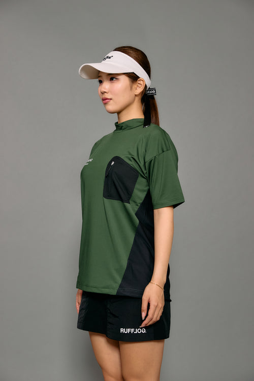WM BACK MESH & TECH POCKET MOCK NECK SHIRTS