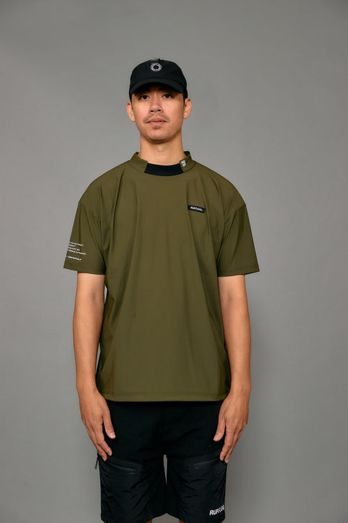 COOL FLEX BACK LINE LOGO MOCK NECK SHIRTS