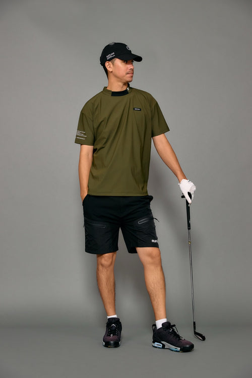 COOL FLEX BACK LINE LOGO MOCK NECK SHIRTS