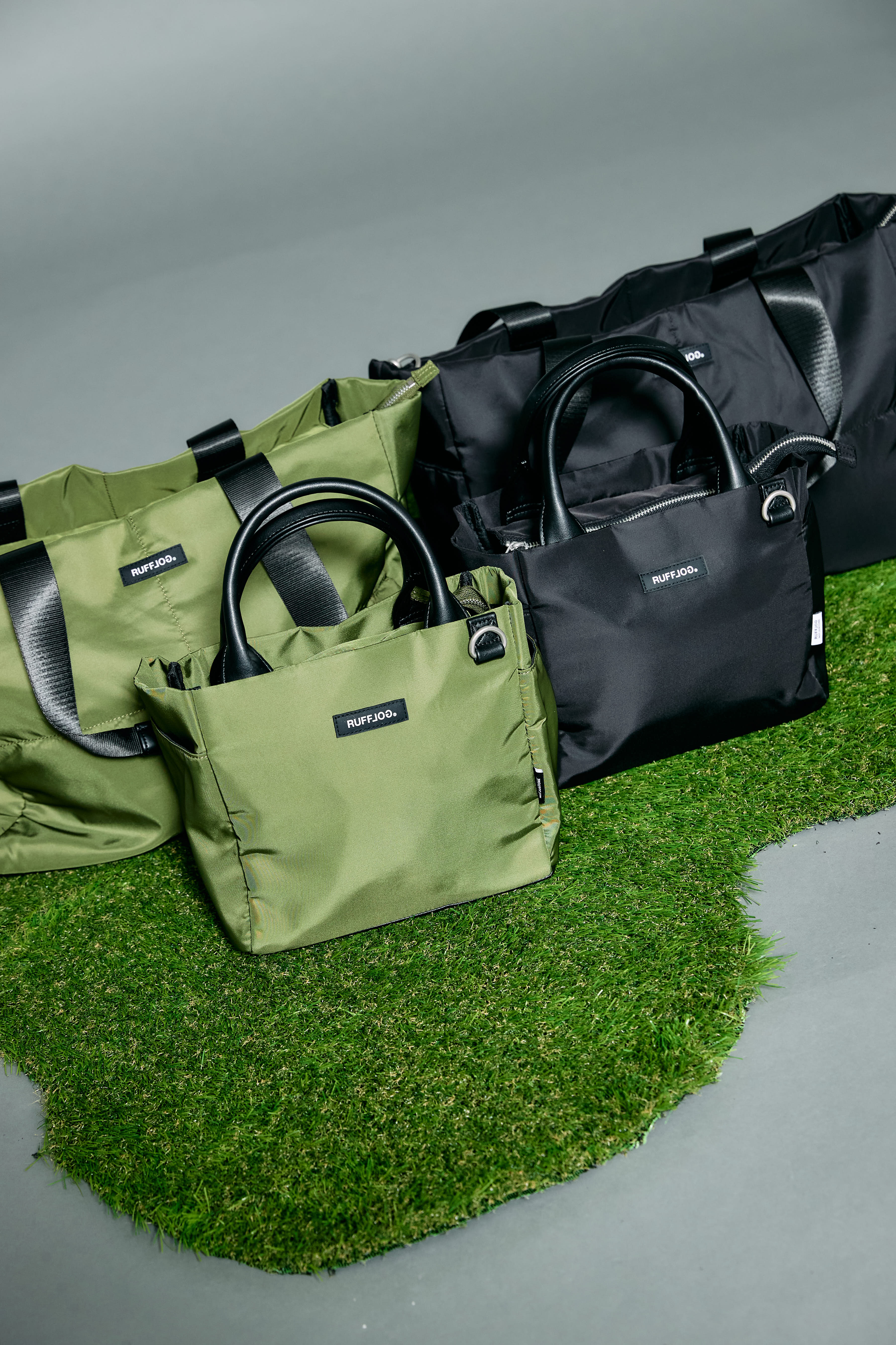 RUFFLOG QUILTING SHOULDER TOTE BAG