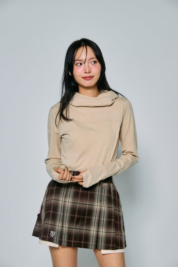 RW check pleats skirt