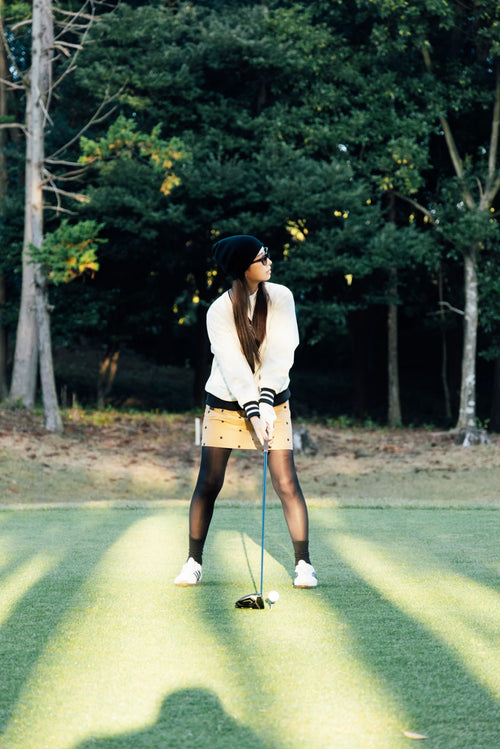 OVERLAP LOGO 2 TUCK SKIRT