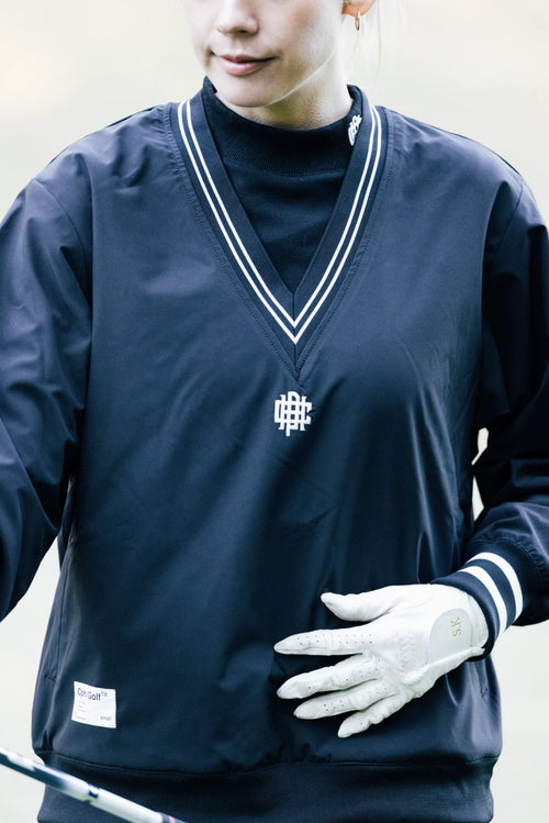 [WOMEN]OVERLAP LOGO LS MOCK NECK TEE