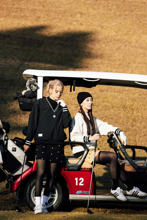 [WOMEN]OVERLAP LOGO V NECK PISTE