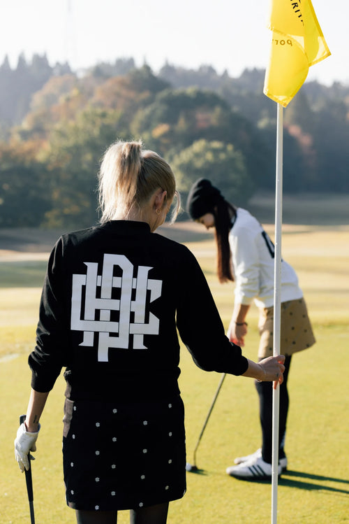 [WOMEN]OVERLAP LOGO LS MOCK NECK TEE