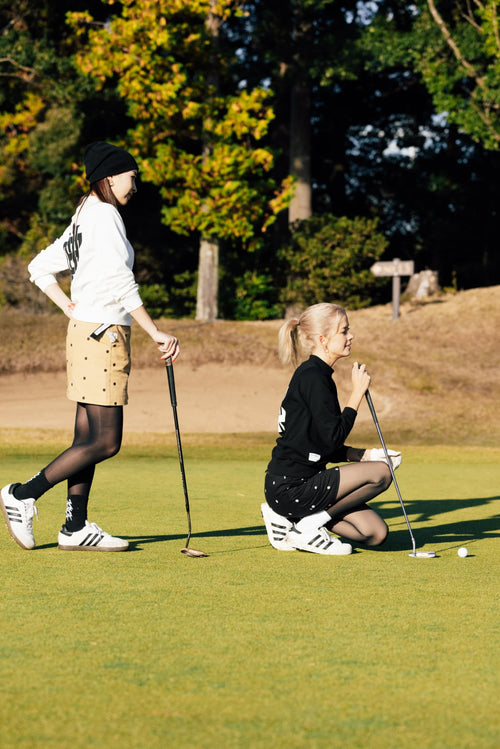 [WOMEN]OVERLAP LOGO LS MOCK NECK TEE