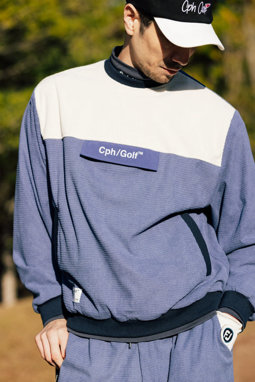 WAFFLE CORDUROY TRACK PULLOVER
