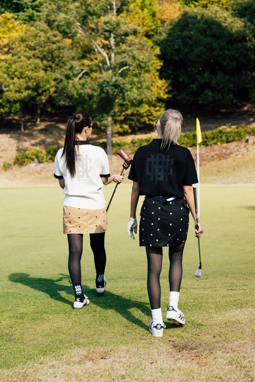 [WOMEN]OVERLAP LOGO KNIT POLO