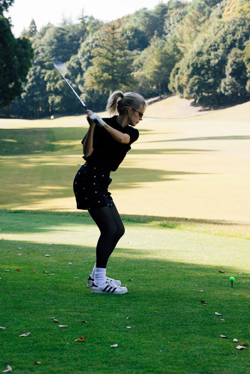 [WOMEN]OVERLAP LOGO KNIT POLO