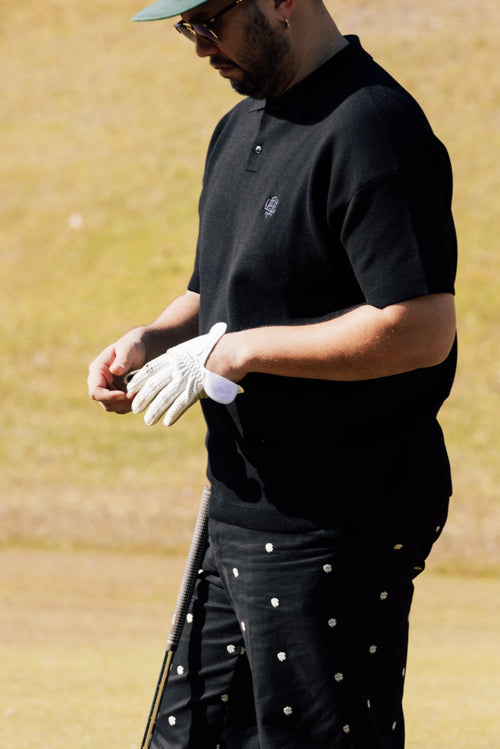 OVERLAP LOGO KNIT POLO