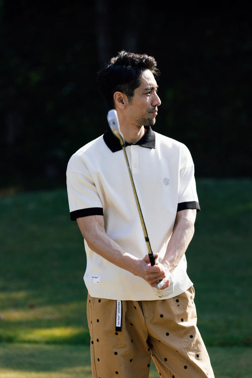 OVERLAP LOGO KNIT POLO