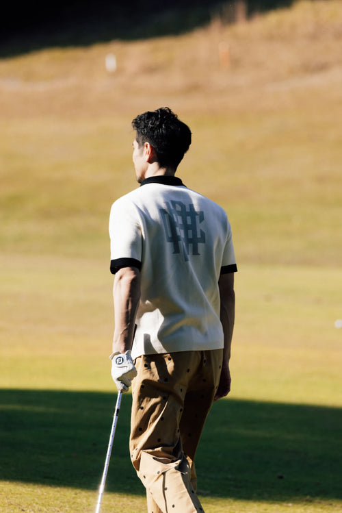 OVERLAP LOGO KNIT POLO