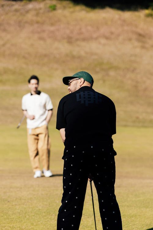 OVERLAP LOGO KNIT POLO