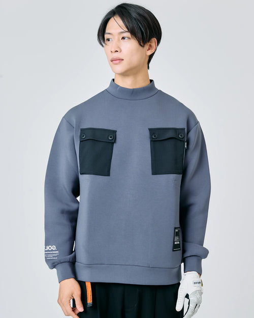 WARM UP POCKET OUT MOCKNECK SWEAT