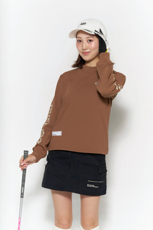 WM DUAL SLEEVE LOGO L/S MOCK NECK