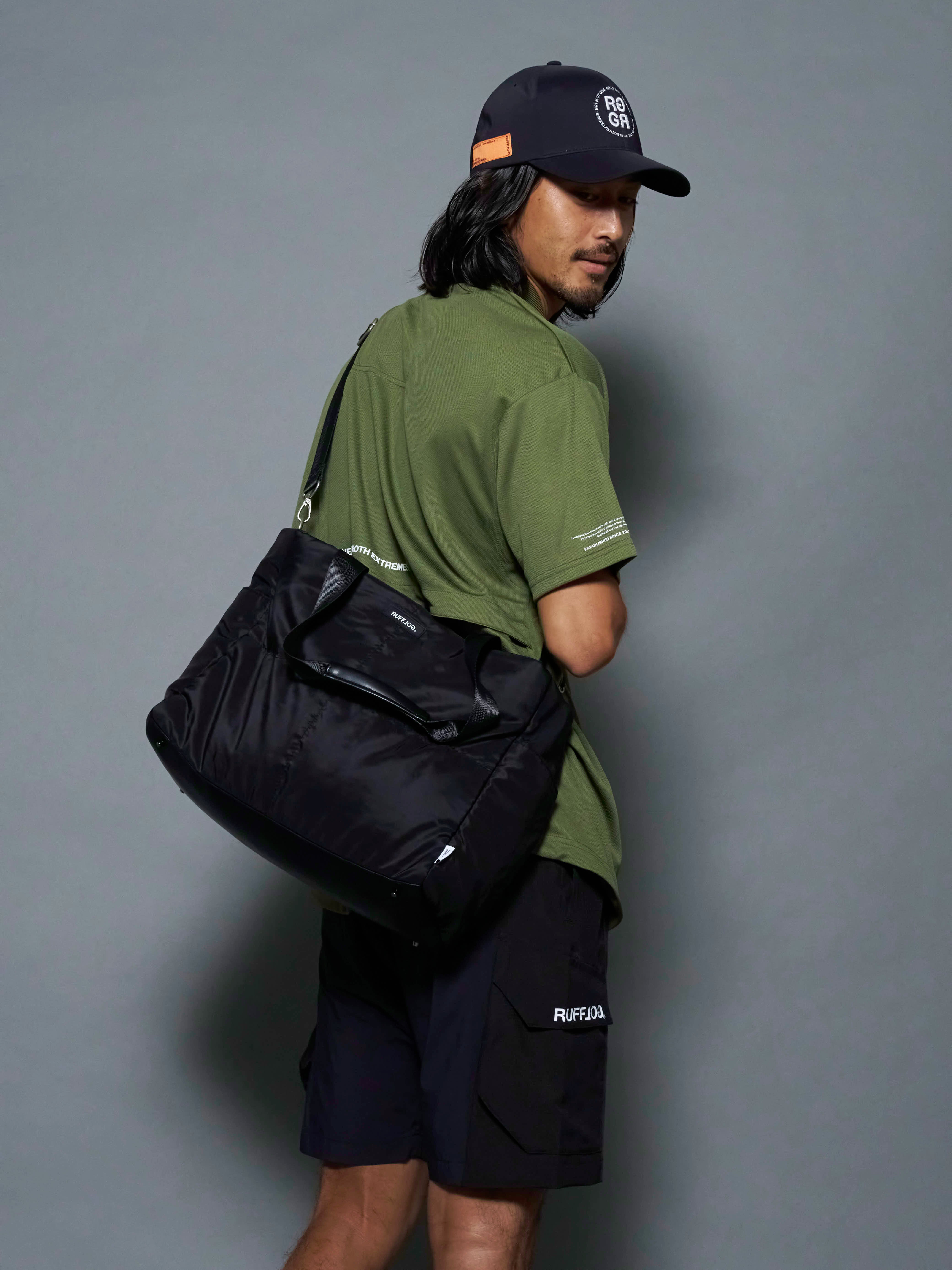 RUFFLOG QUILTING SHOULDER TOTE BAG