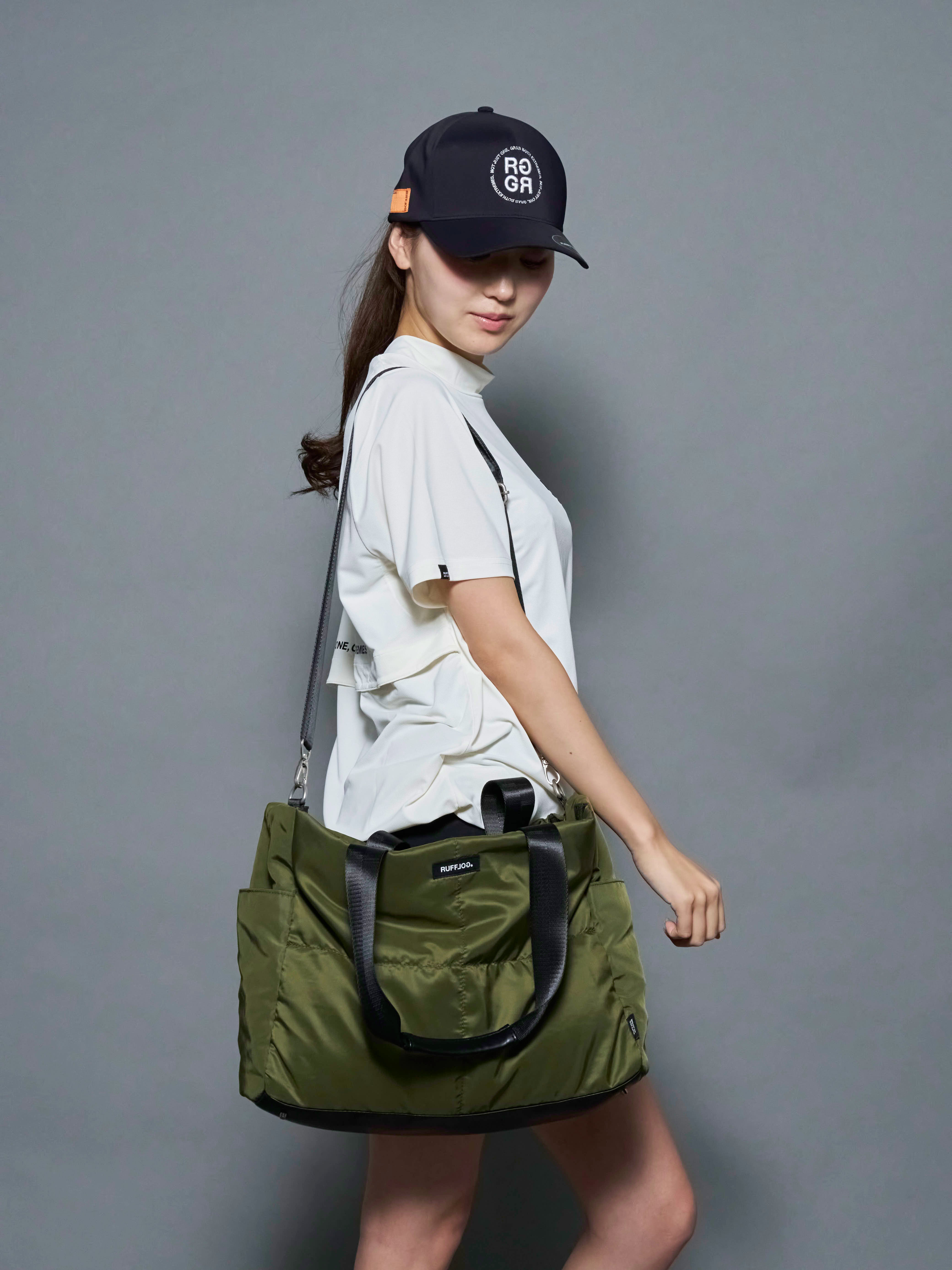 RUFFLOG QUILTING SHOULDER TOTE BAG