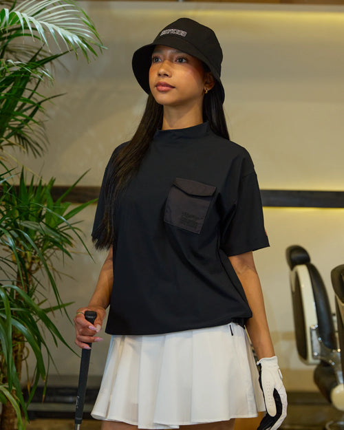 EMBROIDERED POCKET MOCKNECK 26SS-5