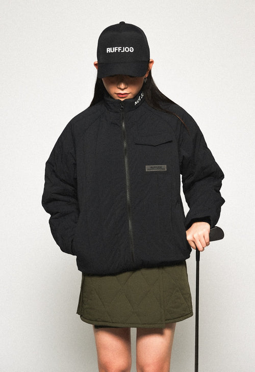 STRAIGHT QUILT PUFFER SKIRT KHAKI