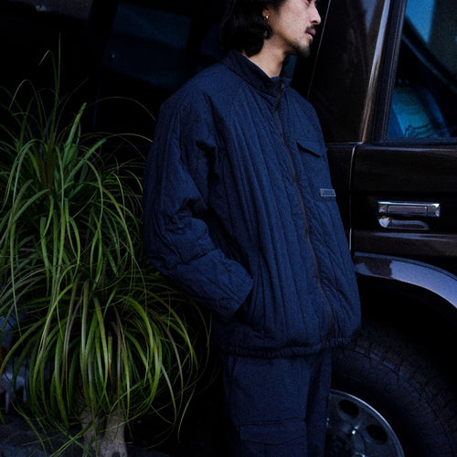 STRAIGHT QUILT PUFFER JACKET BLACK