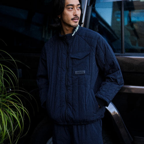 STRAIGHT QUILT PUFFER JACKET BLACK