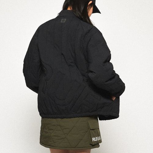 STRAIGHT QUILT PUFFER JACKET BLACK