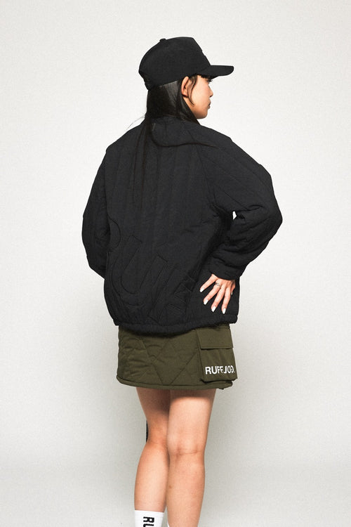 STRAIGHT QUILT PUFFER SKIRT KHAKI