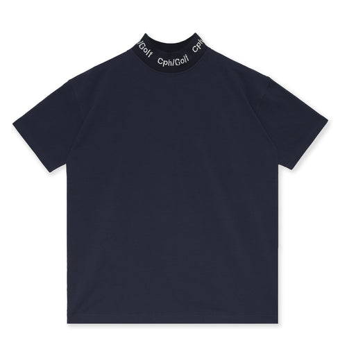 #JACQUARD MOCK S/S TEE NAVY