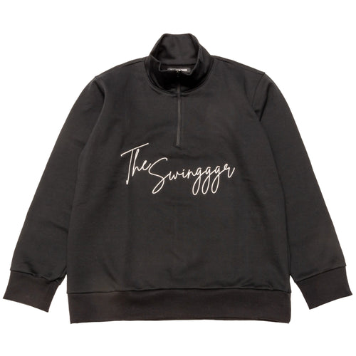 ZIP UP HI NECK SWEAT BLACK