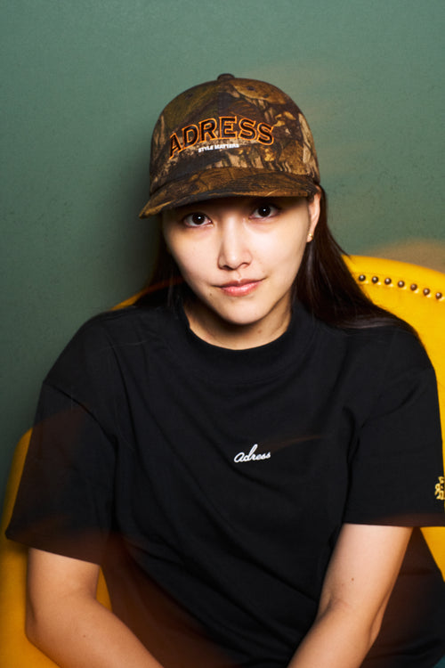 SQUARE LOGO MOCK NECK T-SHIRT BLACK
