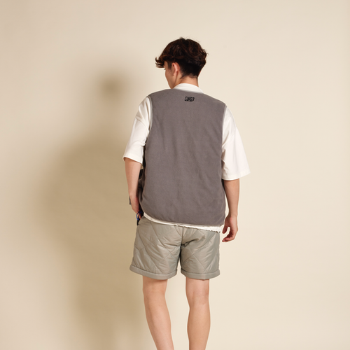 QUILT REVERSIBLE VEST BLKGRY