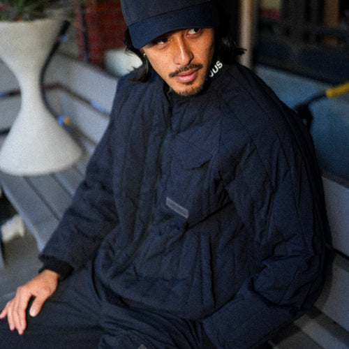 STRAIGHT QUILT PUFFER JACKET BLACK