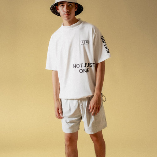 MESH SPONSORED MOCK TEE WHITE