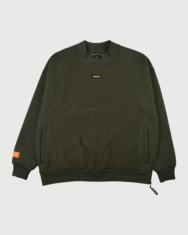 QUILT MOCK NECK PULLOVER