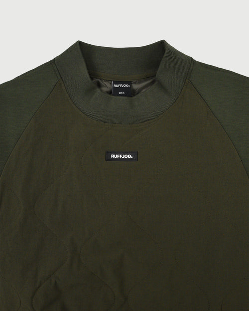 QUILT MOCK NECK PULLOVER