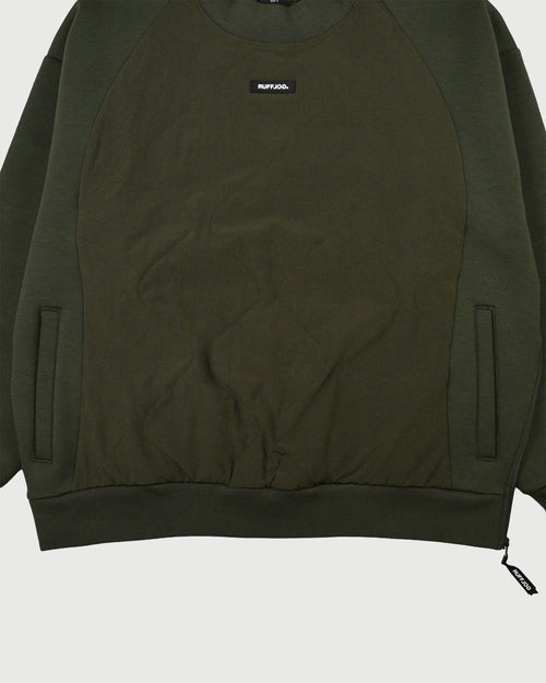 QUILT MOCK NECK PULLOVER